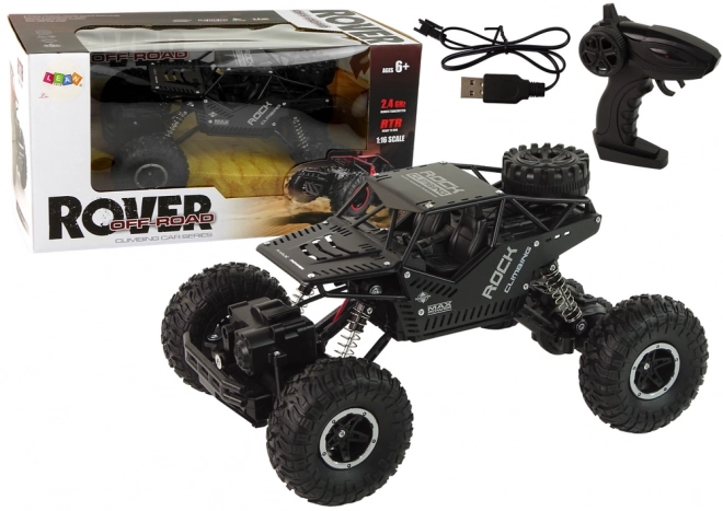 mașina rc rover cu telecomandă neagră 1:16