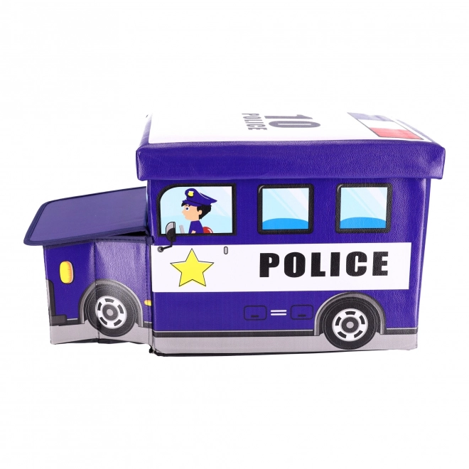 Container pentru jucării cu puf - Mașină de poliție
