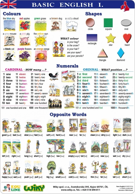 Tabele educaționale Basic English I – A4