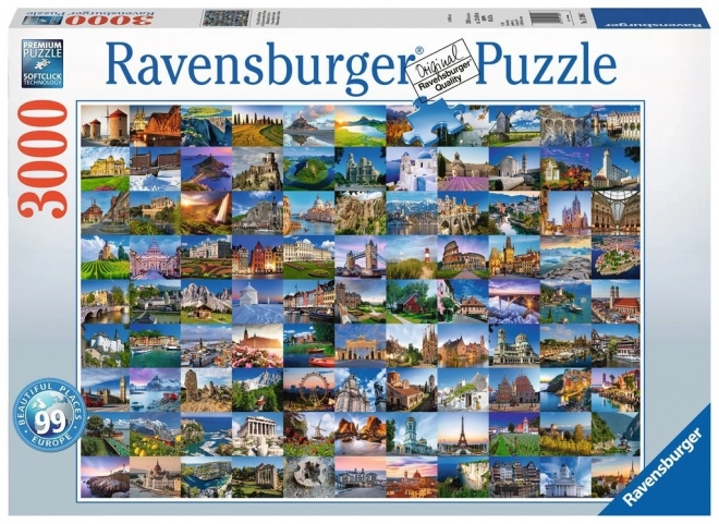 Puzzle RAVENSBURGER 99 locuri frumoase din Europa 3000 piese