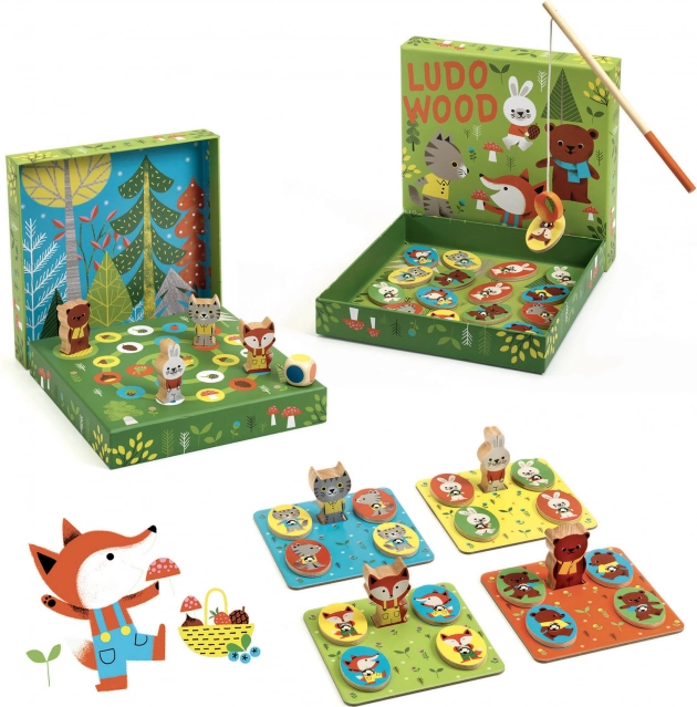 Djeco set de 4 jocuri Ludo Wood