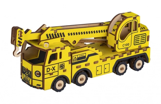 Puzzle 3D din lemn camion macara