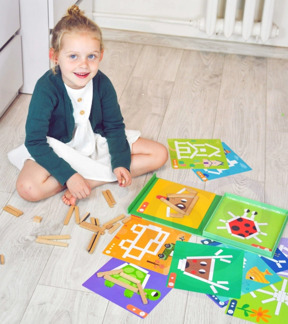 Joc de puzzle logic cu blocuri magnetice Tooky Toy
