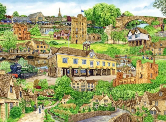 Puzzle Ravensburger evadare în Cotswolds 500 piese