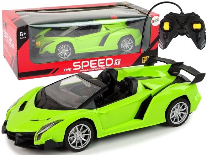 mașină sport r/c cu telecomandă verde scară 1:18