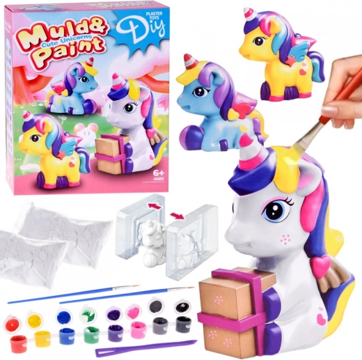 Set creativ DIY – turnare și pictare unicorni din ipsos