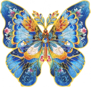 Puzzle din lemn Fluture Morpho Helena