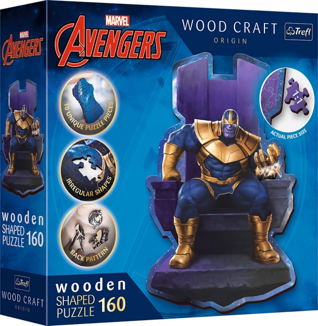 puzzle din lemn cu Thanos pe Tron