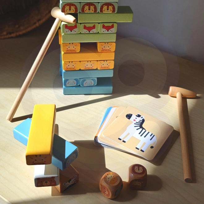 Joc de îndemânare Turnul instabil cu animale Tooky Toy