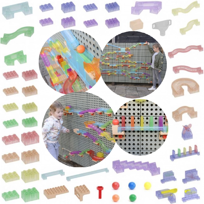 Set constructiv Masterkidz pistă pentru bile Tablă STEM 440 piese