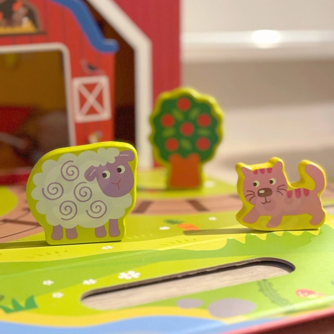 Fermă de lemn în valiză Tooky Toy