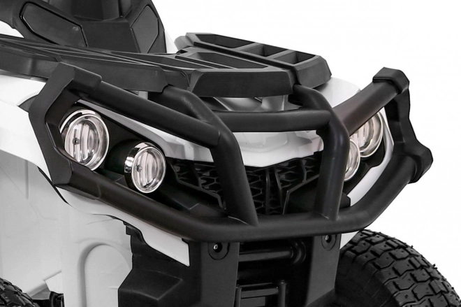 Baterie pentru copii ATV Air Quad Alb + roți gonflabile + radio MP3 + pornire gratuită