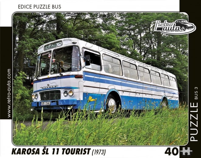 Puzzle retro autobuz Karosa ȘL 11 Tourist 1973, 40 piese