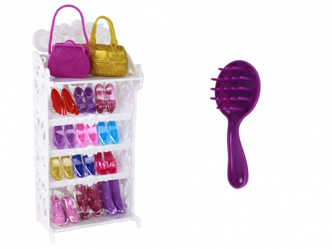 Păpușă la modă de 30 cm cu păr blond lung – garderobă, pantofi și accesorii