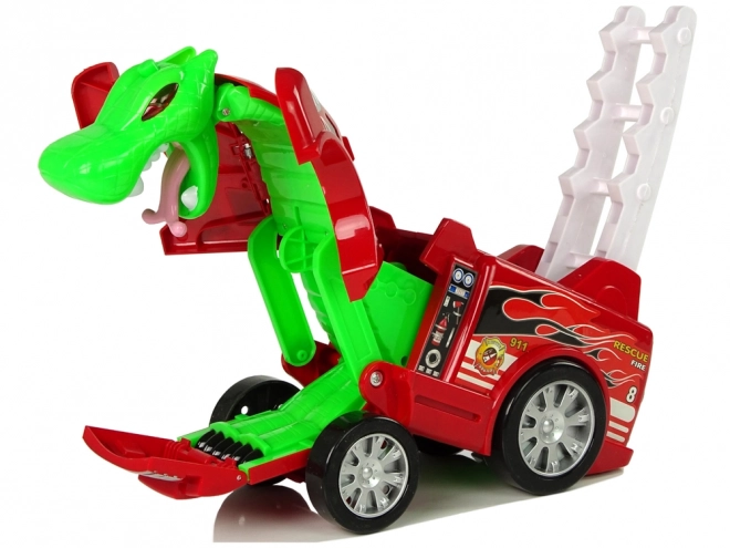 Auto Pompieri Transformare Dragon 2-în-1 Mașină de Pompieri