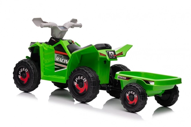 Quad electric verde cu remorcă