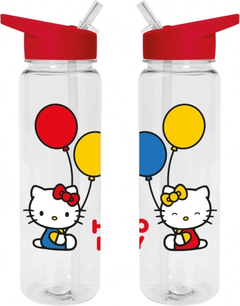 Sticlă de plastic cu pai Hello Kitty