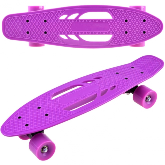 Deska skateboard ușoară pentru copii cu decupaje – violet