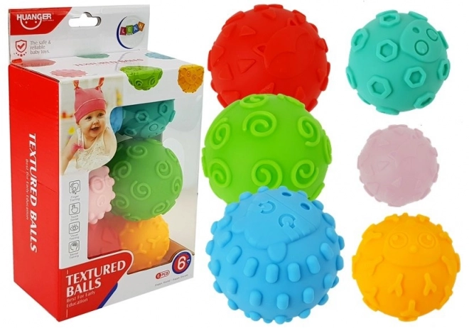 Bile senzoriale colorate pentru bebeluși set 6