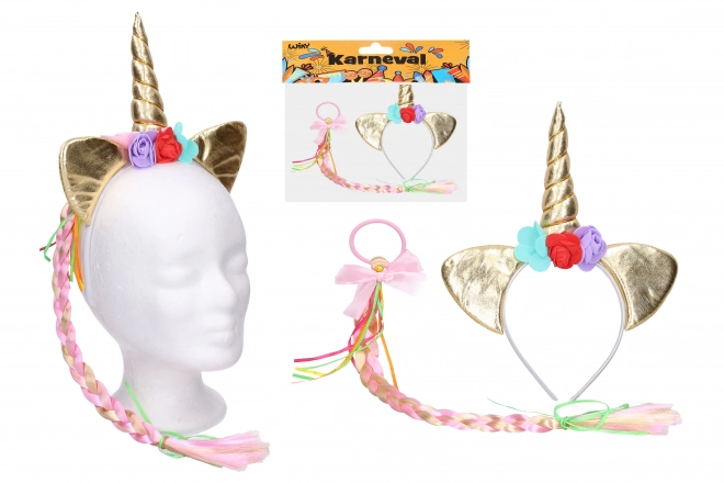 Set carnaval unicorn auriu