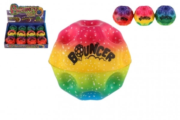Minge săltăreață din spumă, curcubeu, 6cm, set de 12