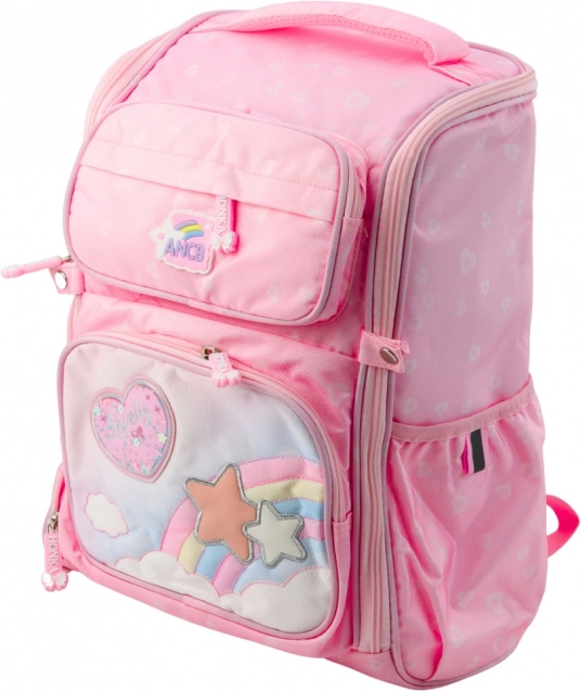 Rucsac școlar cu unicorn și bandă de piept roz 20L