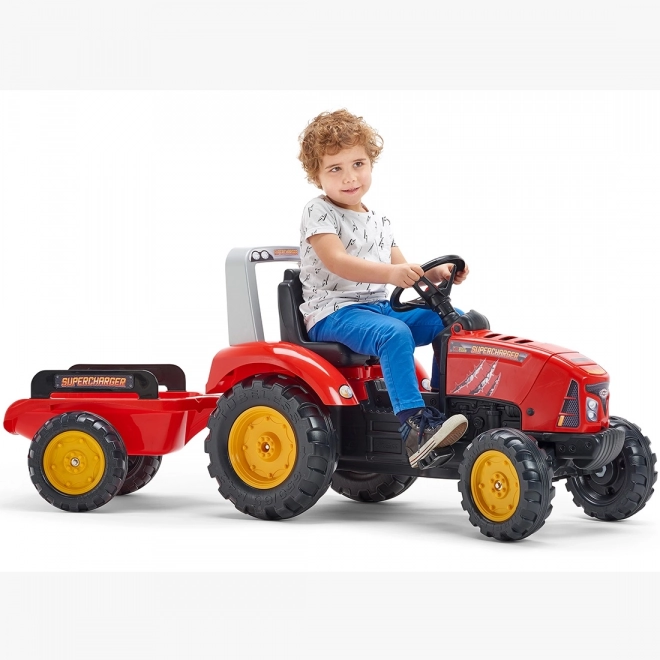 Tractor cu pedale Red Supercharger cu remorcă deschidere Falk