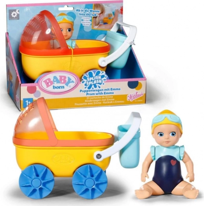 Cărucior Splish Splash cu păpușa BABY born Emma