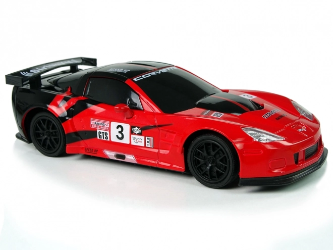 Mașinuță sport radio control Corvette C6.R roșu cu lumini