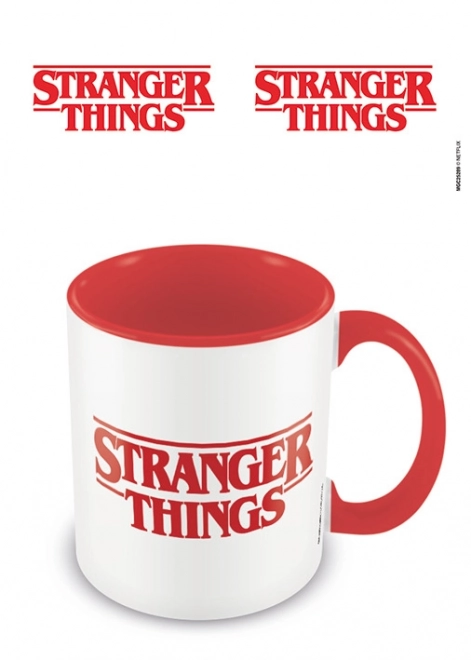 Cana ceramică Stranger Things cu logo roșu