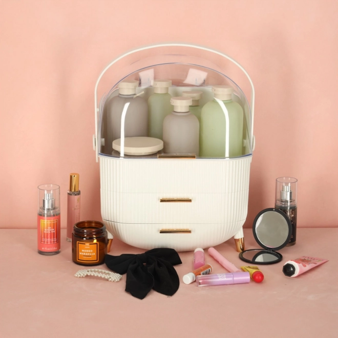 organizer cosmetic alb cu sertare