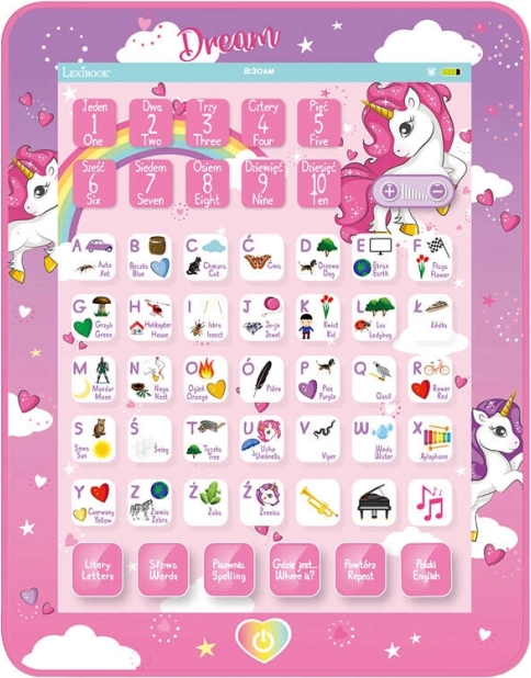 Tablet educativ bilingv vorbitor Unicorn Lexibook