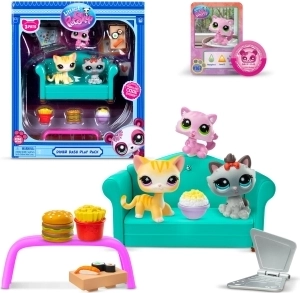 Setul Littlest Pet Shop Cină cu 3 Figurine