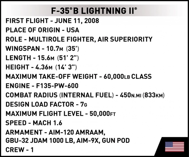 Model Avion Militar F-35B Lightning II USAF