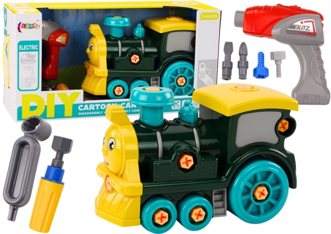 Locomotivă de Asamblat Verde Cartoon DIY