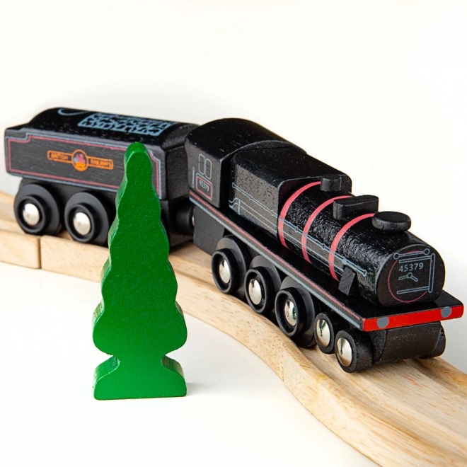 Replika din Lemn Bigjigs Rail Locomotiva Black 5 Engine