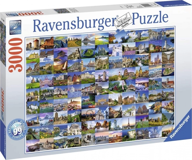 Puzzle RAVENSBURGER 99 locuri frumoase din Europa 3000 piese