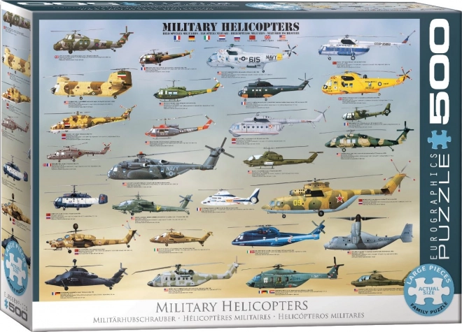 Puzzle elicoptere militare 500 piese