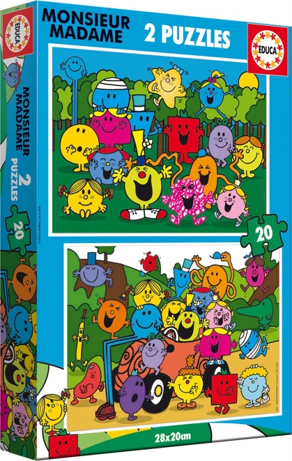 Puzzle Educa 2x20 piese Monsieur Madame