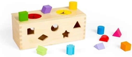 Bigjigs Toys Cutie misterioasă din lemn pentru introducerea și sortarea formelor