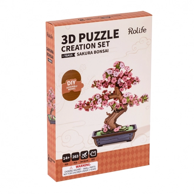 Robotime puzzle 3D din lemn bonsai sakura