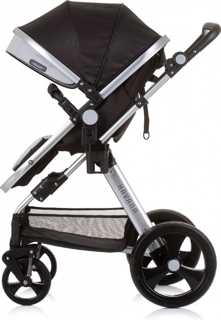 CHIPOLINO Cărucior combinat HAVANA 2in1 Obsidian – Argint