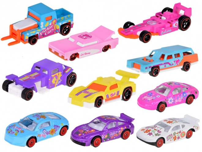 set diecast 10 mașinuțe sport