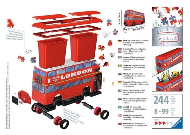 Puzzle 3D Autobuz Londonez Dublu RAVENSBURGER