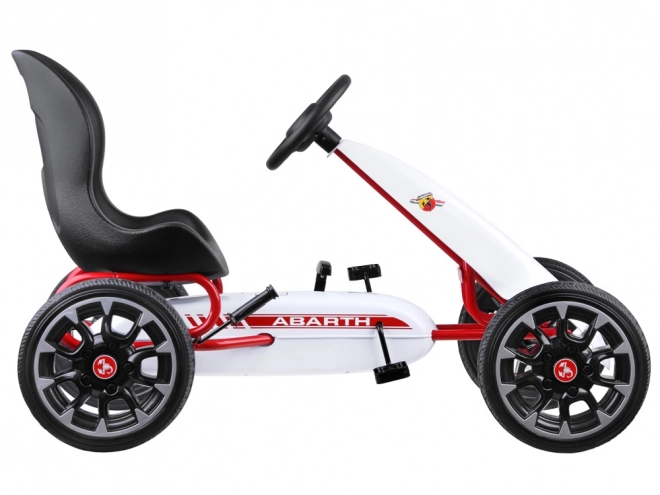 Gokart cu pedale ABARTH cu roți mari și moi – alb