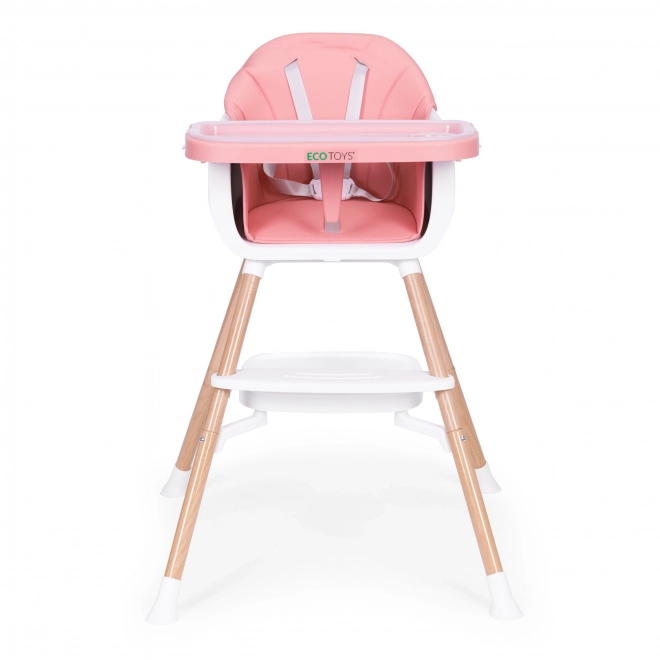 Scaun de alimentație pentru copii 2-în-1 roz Ecotoys