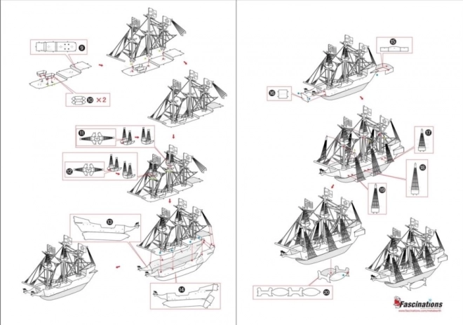Puzzle 3D nava Golden Hind Metal Earth