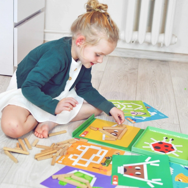 Joc de puzzle logic cu blocuri magnetice Tooky Toy