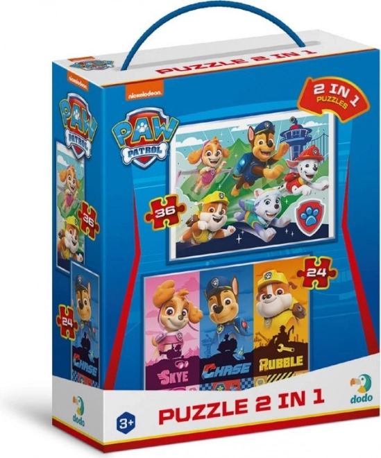 DODO Puzzle Patrula Căţeluşelor: Căţeluşe Minunate 2în1
