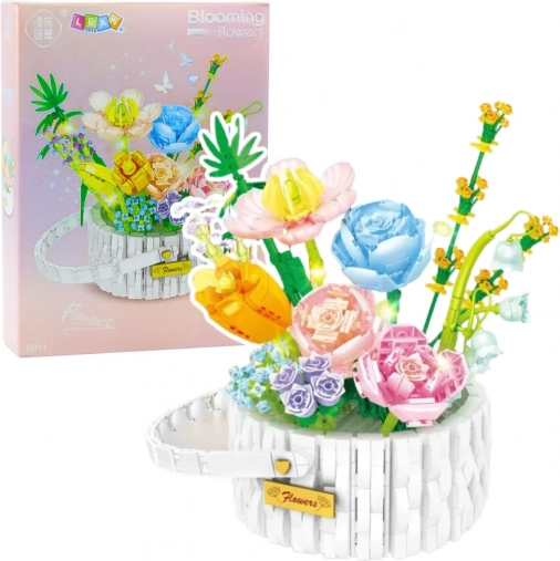 Set de construcție Coș cu flori cu LED
